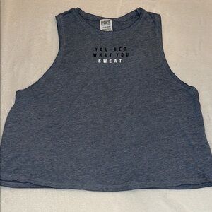 PINK Blue Sleeveless Crop Top